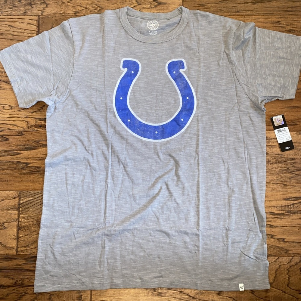 Indianapolis Colts 47 Brand Gray T Shirt Adult XL- New With Tags